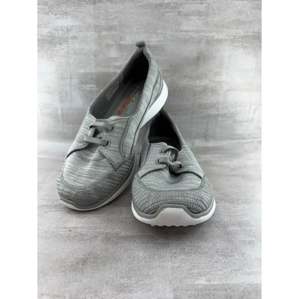Skechers Sport Wide Fit Gray Slip On Sneakers 23487W Women Sz 7.5 Wide
